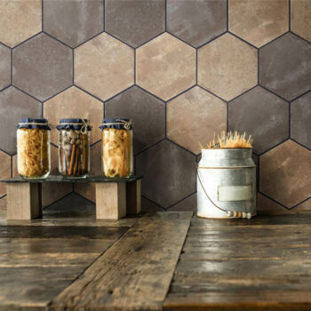 Beige and Olive Hex Brickyard Backsplash Install