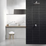 Speak Matter Leather Black 3x12 Matte Install Bathroom1